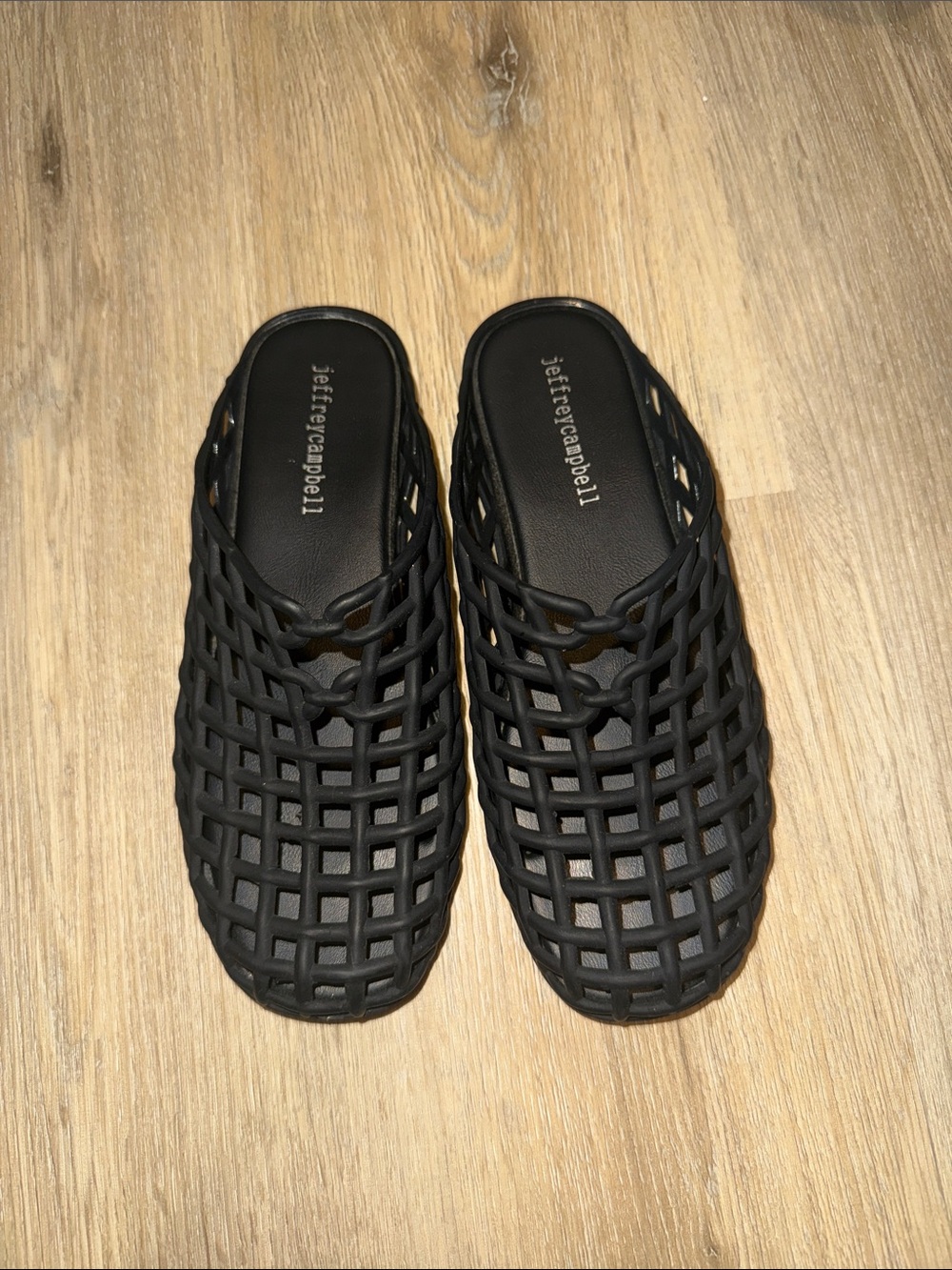 Jeffrey Campbell Black Lattice Slip-On Mules - Picture 1 of 3